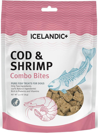 Icelandic+ Cod &amp; Shrimp Combo Bites Dog Treat 3.0-oz Bag