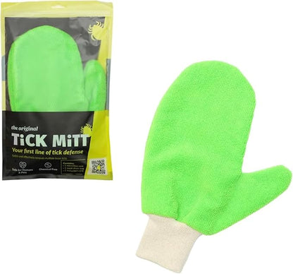 Green Tick Removal Glove: Gently Remove Ticks from Humans &amp; Pets - Chemical-Free, Durable, Portable, Easy to Use Tick Management Tool for Outdoor Adventures &amp; Everyday Use