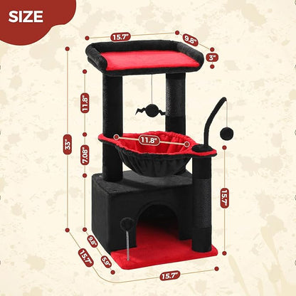 PEQULTI 4-in-1 Gothic Cat Tree, 33&
