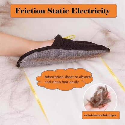 2 PCS Pet Hair Removal Glove for Cats &amp; Dogs, Electrostatic Grooming Gloves for Pet Hair, Reusable Double Sided Static Hair Remover for Couch, Furniture, Carpet &amp; Car Seat