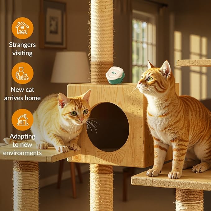 Cat Calming Diffuser – for Travel, Car &amp; Home Use, Pheromone Diffuser for Cats &amp; Kittens to Reduce Anxiety and Stress, No Electricity Needed, Long-Lasting Calming Support (1 Pack)