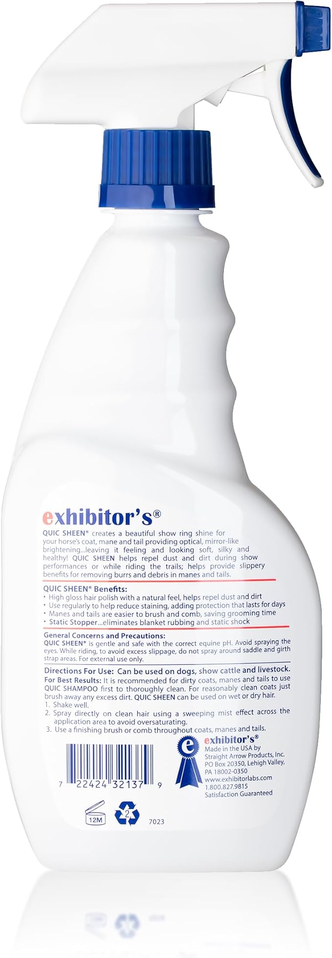Quic Sheen Coat Polish – 16 oz, Shines &amp; Detangles, Repels Dust, Creates Mirror-Like Shine for Mane, Tail &amp; Coat