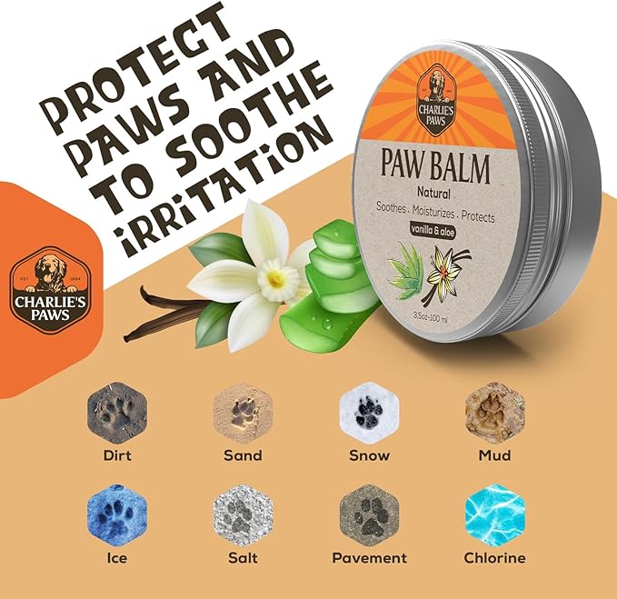 2 Pack Paw Balm 100% Natural Oil Aloe &amp; Vanilla for Dog and Cat Paw Pad Balm Dog Nose Balm Paw Moisturizer Wax for Dog Pet Puppy Protect Dry Cracked Paw Foot Heals Restores Paw Elbows 3.5 Oz
