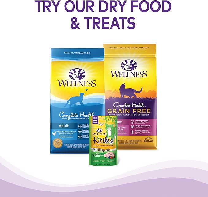 Wellness Healthy Indulgence Gravy Adult Wet Cat Food, Natural, Protein-Rich, Grain Free, 3 Ounce Pouch, 8 Pack, (Gravy Variety Pack)