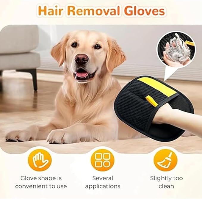 2 Pcs Pet Hair Removal Glove, 2025 New Pet Hair Remover Electrostatic Gloves, Upgrade Electrostatic Gloves Pet Hair, Reusable Cat Dog Grooming Gloves Pet Hair for Cats &amp; Dogs