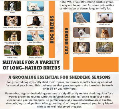 Deshedding Dog Brush for Long Hair (Small,Blue) – Gentle Deshedding tool for Dogs &amp; Cats – Reduces shedding, without damaging topcoat. Removes Loose Fur &amp; Dead Undercoat.