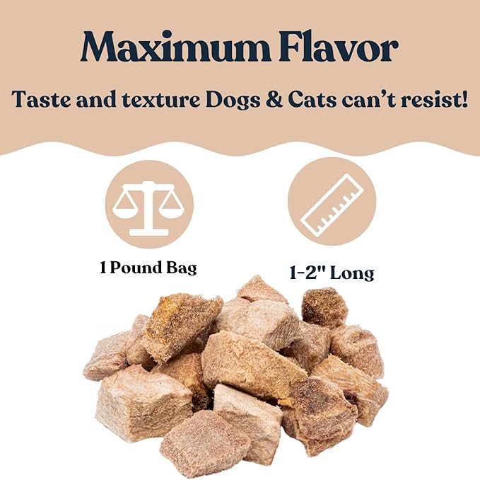 hotspot pets Freeze Dried Tuna Treats for Cats &amp; Dogs - Made in USA, 1lb Value Bag, Single Ingredient, All Natural -Healthy, High Protein, Perfect for Training, Topper or Snack