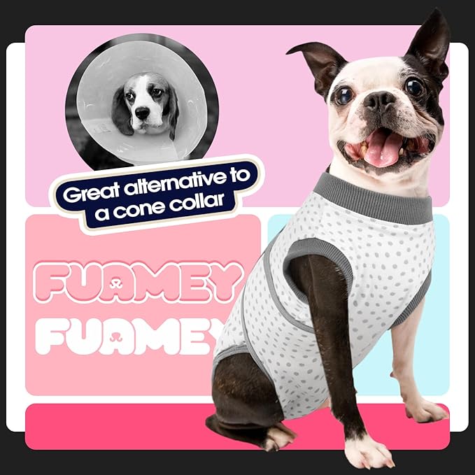 FUAMEY Dog Recovery Suit Male,Dogs Surgery Neuter Suits Puppy Spay Shirts for Female Protect Dog&