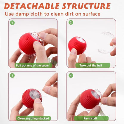2 Packs Speed 2.0 Tail Interactive Cat Toys for Indoor Cats, Chirping &amp; Motion Activate Ca t Toy, Smart Kitten Rolling Ball Moving Ball Toys, Rechargeable Dog Cat Bal l for Enrichment Exercise