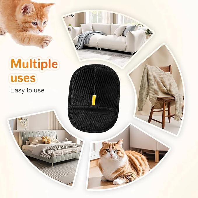 Static Pet Hair Removal Glove for Cats &amp; Dogs, Efficient Grooming Gloves for Pet Hair, Cat Grooming Gloves for Hair Removal