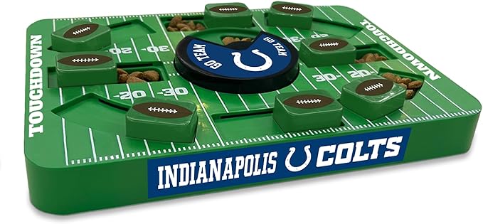 Pets First NFL Indianapolis Colts Large Puzzle Toy, New Size, Interactive Dog Treat &amp; Slow Feeding Toy