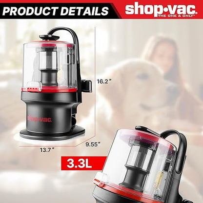 Shop-Vac 4-in-1 Pet Grooming &amp; Vacuum, Dog Grooming Vacuum for Shedding, Professional Clippers, Brushes &amp; Crevice Tool, 10,000Pa Suction, 3.3L Dust Cup, for Pet Shedding, Trimming, and Cleaning
