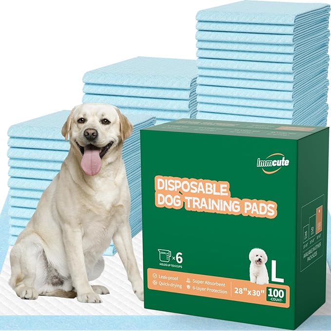 100 Count Large Dog &amp; Cat Puppy Pee Pads - 28"x30" Absorbent Potty Training Pads | Leakproof Quick-Dry Disposable Pet Pads for Puppies, Dogs &amp; Cats | Indoor, Outdoor, Litter Box, Housebreaking Use