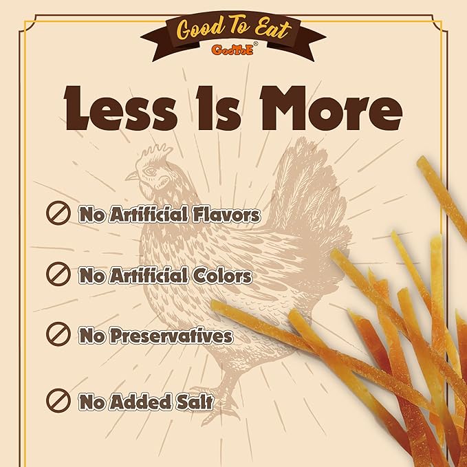Gootoe Chicken Breast Strips 1 lb, Dog Treats, All Natural, Grain-Free, High-Protein, Healthy &amp; Easily Digestible, Soft Texture