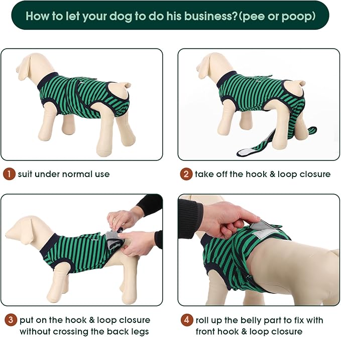 Kuoser Recovery Suit for Dogs Cats After Surgery, Professional Pet Recovery Shirt Dog Abdominal Wounds Bandages, Substitute E-Collar &amp; Cone,Prevent Licking Dog Onesies Pet Surgery Recovery Suit