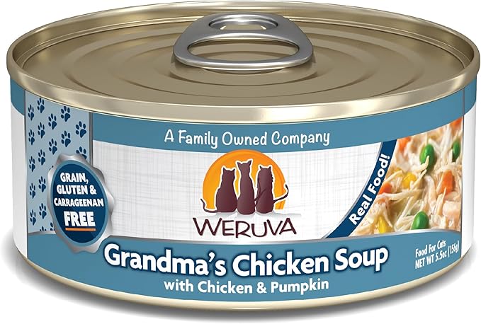 Weruva Classic Cat Food, Grandma?S Chicken Soup with Chicken Breast &amp; Veggies, 5.5Oz Can (Pack of 24)