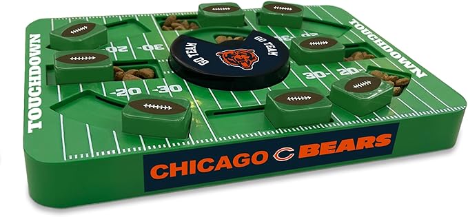 Pets First NFL Chicago Bears Large Puzzle Toy, New Size, Interactive Dog Treat &amp; Slow Feeding Toy