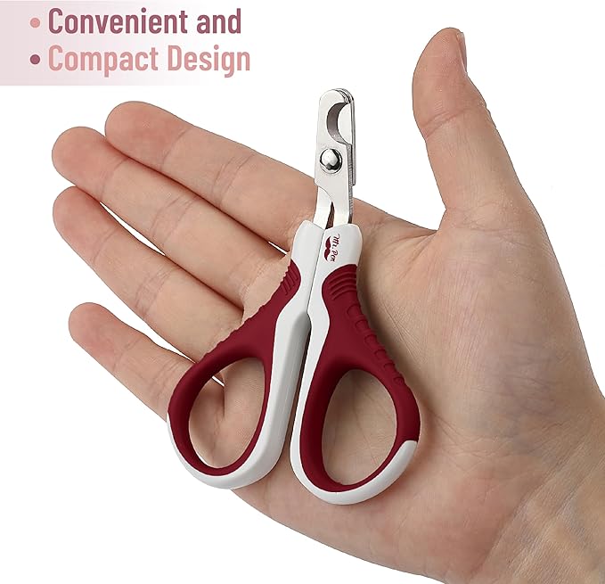 Mr. Pen Cat Nail Trimmer - Wine &amp; White, Cat &amp; Kitten, Small Dog Nail Clipper &amp; Claw Trimmer
