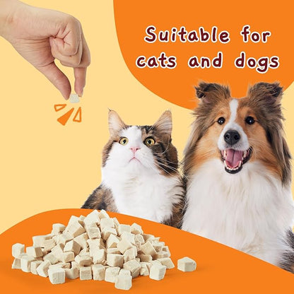 Jungle Calling Freeze Dried Chicken Cat &amp; Dog Treats, Single Ingredient Chicken Bites for Cats &amp; Dogs, High Protein Pet Training Treats, Edible Organic Food Topper, 10.58 oz