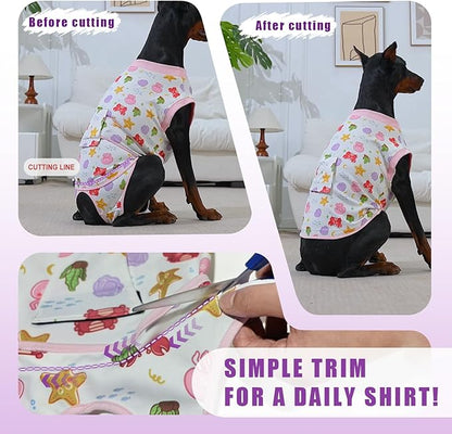 Recovery Suit for Dogs After Surgery, Professional Dog Surgical Suit for Female Spay, Male Neuter, E-Collar &amp; Cone Alternative Dog Onesie for Abdominal Wounds Skin Disease, Purple, XXL