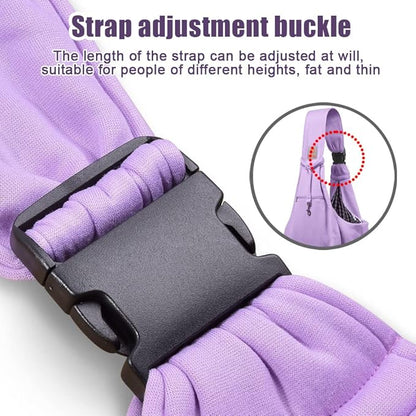 Tomkas Small Dog Sling Carrier - Zipper Pocket &amp; Adjustable Strap - for 3-10 lbs Pets(Light Purple)