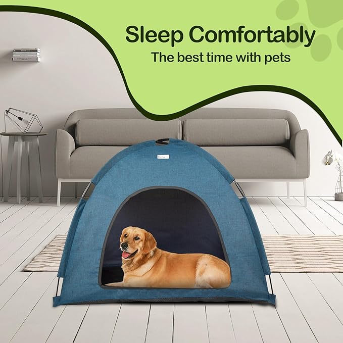 Navy Blue Large Outdoor Cat &amp; Dog Tent - Waterproof, Washable, Indoor/Outdoor, Cave Nest Bed