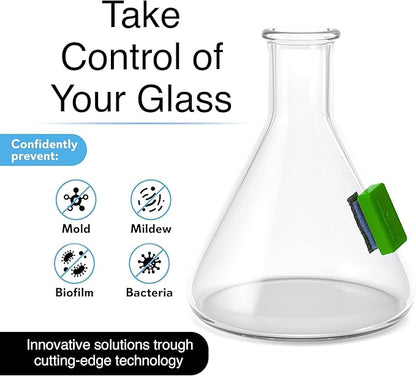 SNOWTREE Magnetic Glass Cleaner BoroBuddy | Glass Pieces, Bottles, Vases | Compact Design for Tighter Spaces &amp; Smaller Glass Pieces | Double Sided | Green