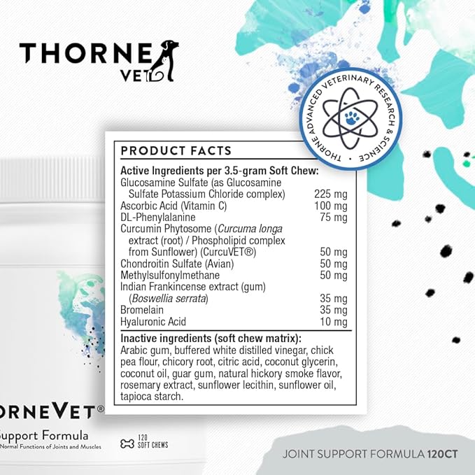 ThorneVET Joint Support Formula – Dog &amp; Cat Joint Health Support, 120 Soft Chews