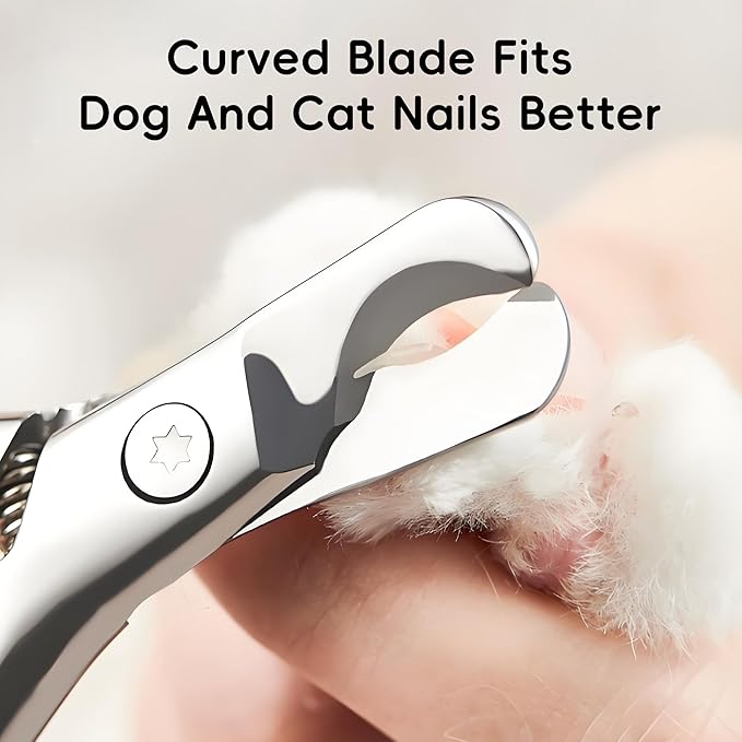Dog Nail Clippers &amp; Cat Nail Trimmers - Sharp Stainless Steel Professional Pet Nail Clippers for All Dogs, Thick Nails &amp; Indoor Cats - Ergonomic Non-Slip Handle for Safe, Comfortable Grooming
