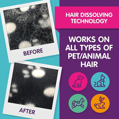 Vamoosh Pet Hair Dissolver | No Harmful Chemicals | Safe for Pets | Patented Pet Hair Dissolving Formula | Removes Odor | Dissolves Dog, Cat &amp; Animal Fur | Easy to Use | 3 Sachets (Pack of 2)