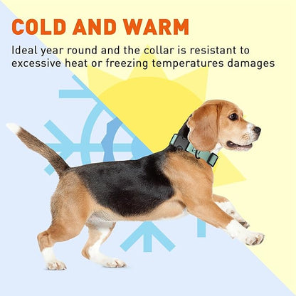 Dogline Biothane Waterproof Dog Collar with Quick Release Buckle Strong Coated Nylon Webbing with Odor- Proof for Easy Care Easy to Clean Fits Small Medium Large Dogs, Sage Green 1" W 15-23" L