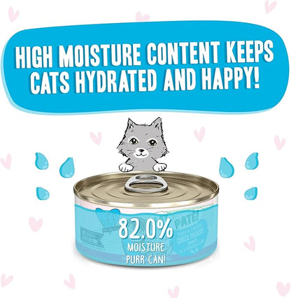 Weruva B.F.F. Play - Best Feline Friend Paté Lovers, Aw Yeah!, Tuna &amp; Chicken Check Please! with Tuna &amp; Chicken, 5.5oz Can (Pack of 8)