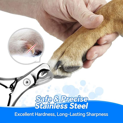 Dog Cat Nail Clippers for Large Dogs Heavy Duty Dog, Professional Stainless Steel Pet Nail Trimmers, Sharp &amp; Safe with Ergonomic Handle, Built-in Nail File
