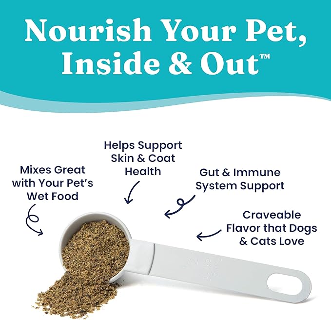 Solid Gold Cat &amp; Dog Multivitamin Powder - Kelp Powder, Omega 3 &amp; Vitamins for Dental, Digestive, Immune, Skin &amp; Coat Health - Multi Vitamin for Dogs &amp; Cats - Cat &amp; Dog Food Additive Supplement - 1lb