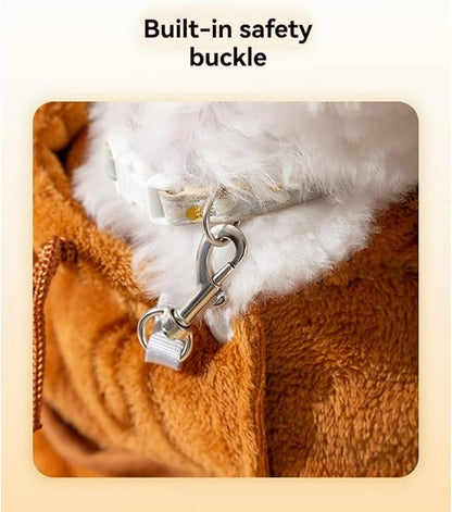 Cat Puppy Costume Winter Warm Outing Backpack Cute Bear Bee Design Anti-Escape Bag for Kitten Cat Small Dog (bee,Large)
