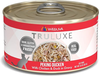 Weruva TruLuxe Cat Food, Peking Ducken with Chicken Breast &amp; Duck Breast in Gravy, 3oz Can (Pack of 24)