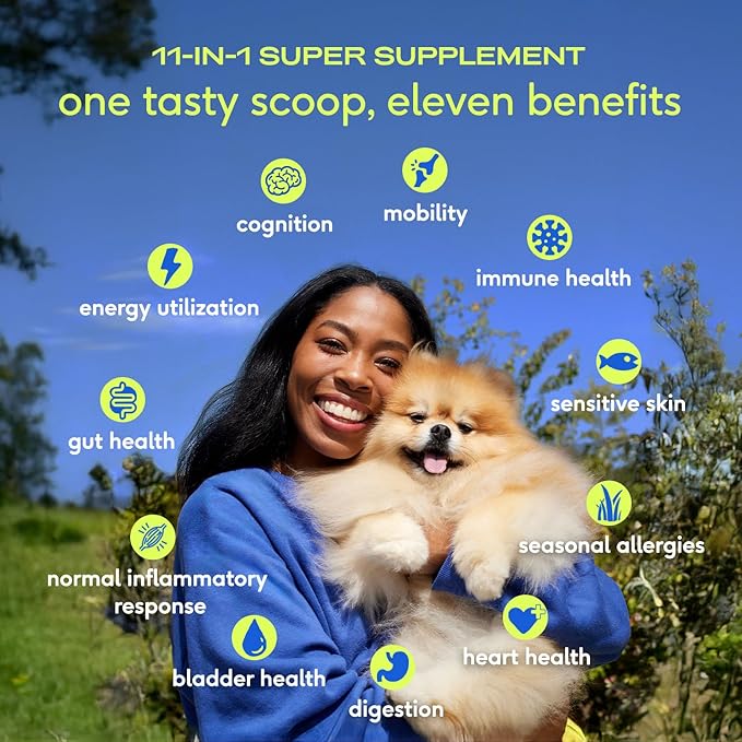 Native Pet Dog Vitamins &amp; Supplements - 11-in-1 Multivitamin Powder for Dogs Food Topper - Collagen, Glucosamine, Probiotics, Omega &amp; More- Supports Healthy Gut, Mobility &amp; Overall Health -120 Scoops