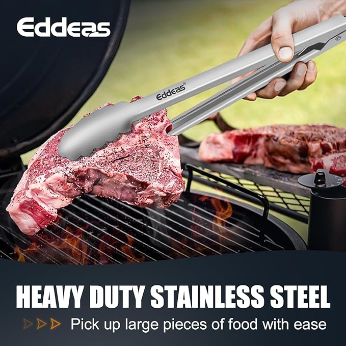 Tongs For Cooking - All Metal Heat Resistant 600 Degrees Kitchen Tongs, Stainless Steel Locking Tongs, For Food,Salad, BBQ, Grill, Dishwasher, Set of 3-7",9" &amp; 12 inch