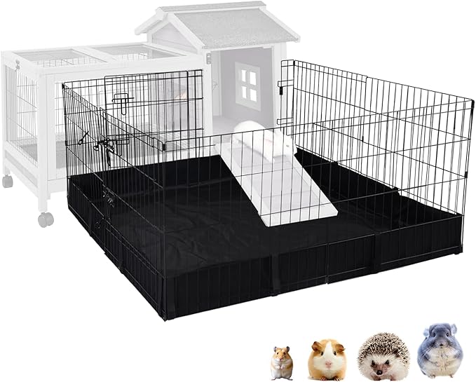 Bunny Playpen Indoor &amp; Outdoor, Rabbit Playpen with Waterproof Liner, Extension Guinea Pig Cages for Small Animals (Playpen Only)