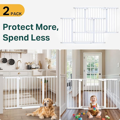 Cumbor 2 Pack 29.7-54.2" Baby Gate for Stairs, Mom&