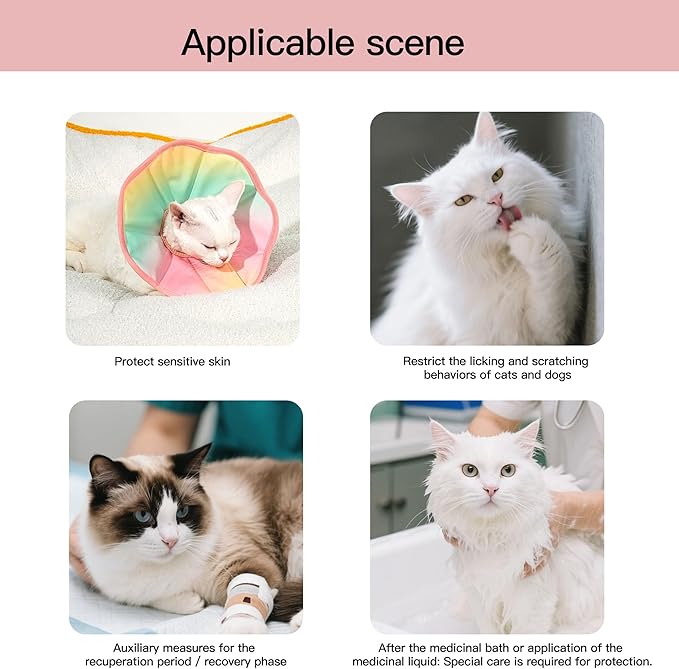 Touchdog Foldable Dog Cone Collar for Cats &amp; Dogs - Adjustable Soft Recovery Collar with Waterproof PU Coating, Lightweight Design, 24.5cm/9.6in Wide Barrier (Pink Gradient Color, XL)