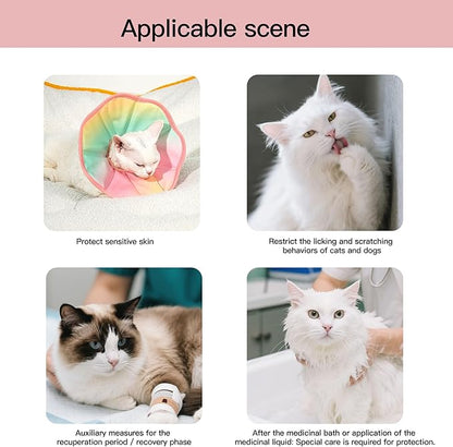 Touchdog Foldable Dog Cone Collar for Cats &amp; Dogs - Adjustable Soft Recovery Collar with Waterproof PU Coating, Lightweight Design, 24.5cm/9.6in Wide Barrier (Pink Gradient Color, M)