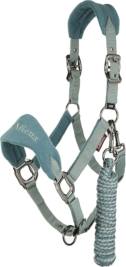 LeMieux Vogue Fleece Headcollar - Halter &amp; Leadrope - Extra Padding, Adjustable at Curb and Poll Strap