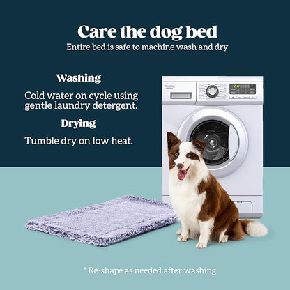 Stoutwool Indestructible Dog Bed - Fluffy Chew Proof Dog Crate Pad - Tough Kennel Pad for Aggressive Chewers - Ideal for Extra Small Breeds &amp; Fits 22-Inch Crate - 21"x12", Jacaranda