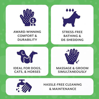 H HANDSON Pet Grooming Gloves - Patented 