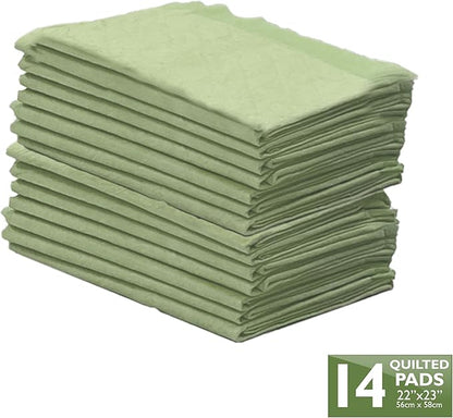 Four Paws Wee-Wee Superior Performance Bamboo Pee Pads for Dogs, Earth Friendly Dog &amp; Puppy Potty Training Pads, Crate Liners, Housebreaking Supplies, 22" x 23" (14 Count)