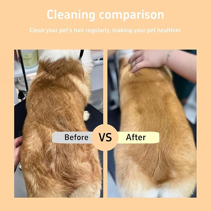 TemApex 2PCS Pet Comb for Dogs &amp; Cats with Long &amp; Short Stainless Steel Metal Teeth for Shedding and Tangles, Self-Cleaning Pet Comb for Dogs and Cats, Comfort and safety