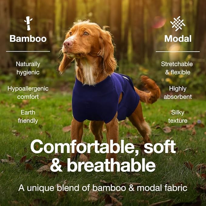 PupShield - Dog Surgery Recovery Suit Male and Female - All Dog Sizes - Easy to Use Anti Licking Design Breathable Comfortable - Spay &amp; Neuter Recovery Suit - Surgical Onesie - Cone Alternative