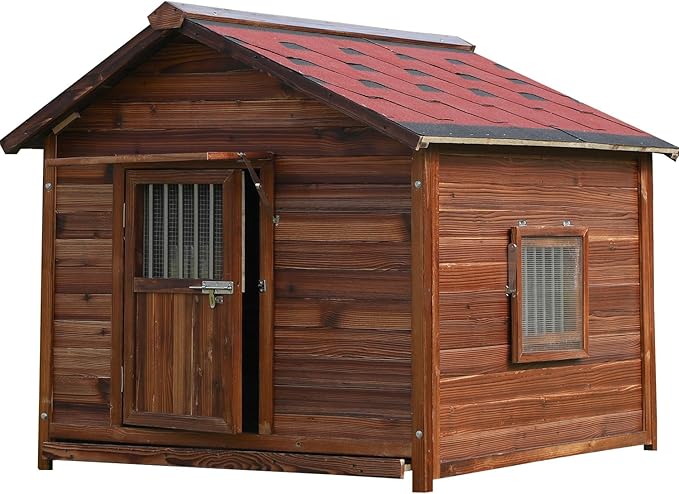 Big Outdoor Dog House for Large Breed Dogs with Removable Floor&amp;Roof,Dog House Outdoor Weatherproof Warm Dog Houses for Medium Dogs,Heavy Duty Large Indoor Pet House,3XL-54.33"(D) X42.13(W) X46.46(H)