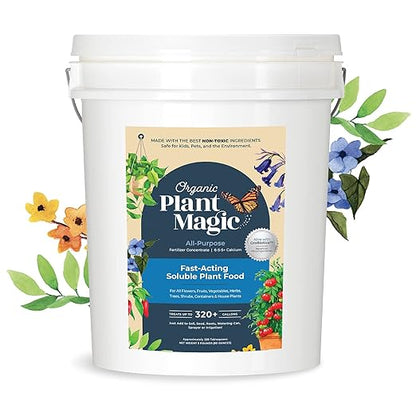 Organic Plant Magic - Truly Organic™ Fast-Acting Soluble Plant Food: All-Purpose Fertilizer Concentrate for All Flower Vegetable Herb Fruit Tree Shrub Container Garden &amp; House Plants [5 lb Bucket]